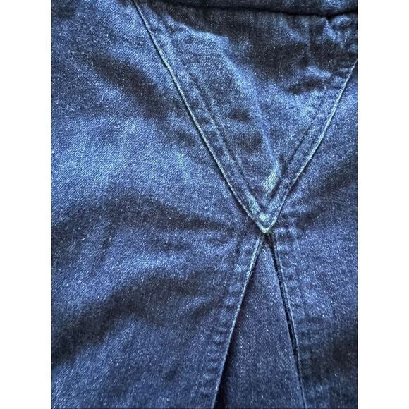 Roberto Orsini Vintage 90s blue jean denim midi skirt widows peak 100% cotton si - Picture 3 of 4